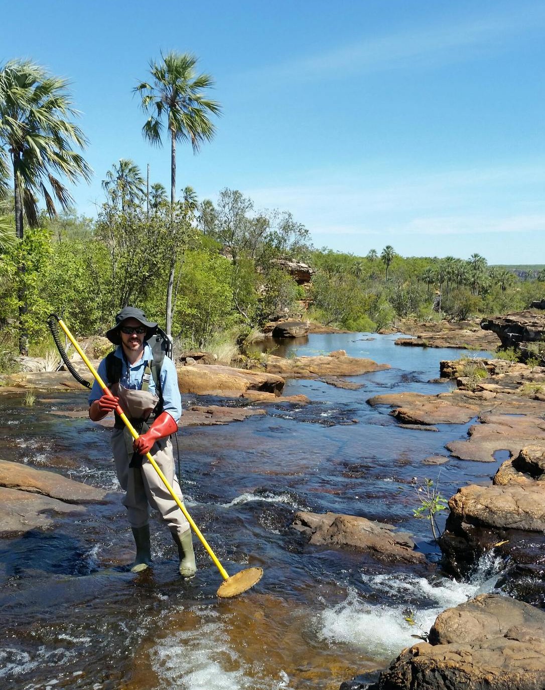 Dr Michael Hammer, NT Museum and Art Gallery, electro fishing.