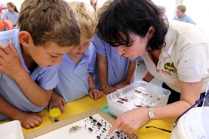 Dr Cathy Byrne & Flinders Island school students, Bush Blitz Flinders Island 2014     