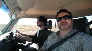 John and Pete driving Miss Daisy (or was it Miss Mary)        
